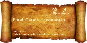 Manácsek Levendula névjegykártya